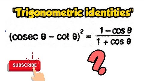 (Cosecθ-Cotθ)^2 = 1-Cosθ / 1+cosθ | Trigonometric identities | Ex 10.1 | Q5 |