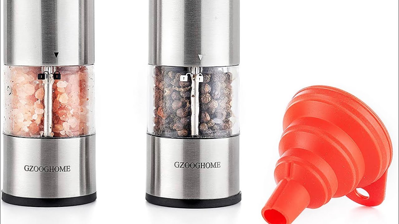 Sweet Alice Gravity Electric Pepper and Salt Grinder Set, Adjustable