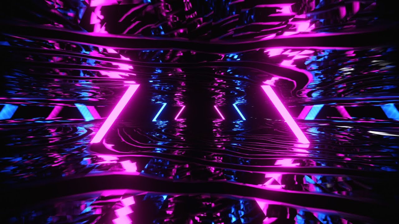 10 Hours 4K Abstract Square Blue & Pink Color Neon Lights Relaxing Background Video Screensaver