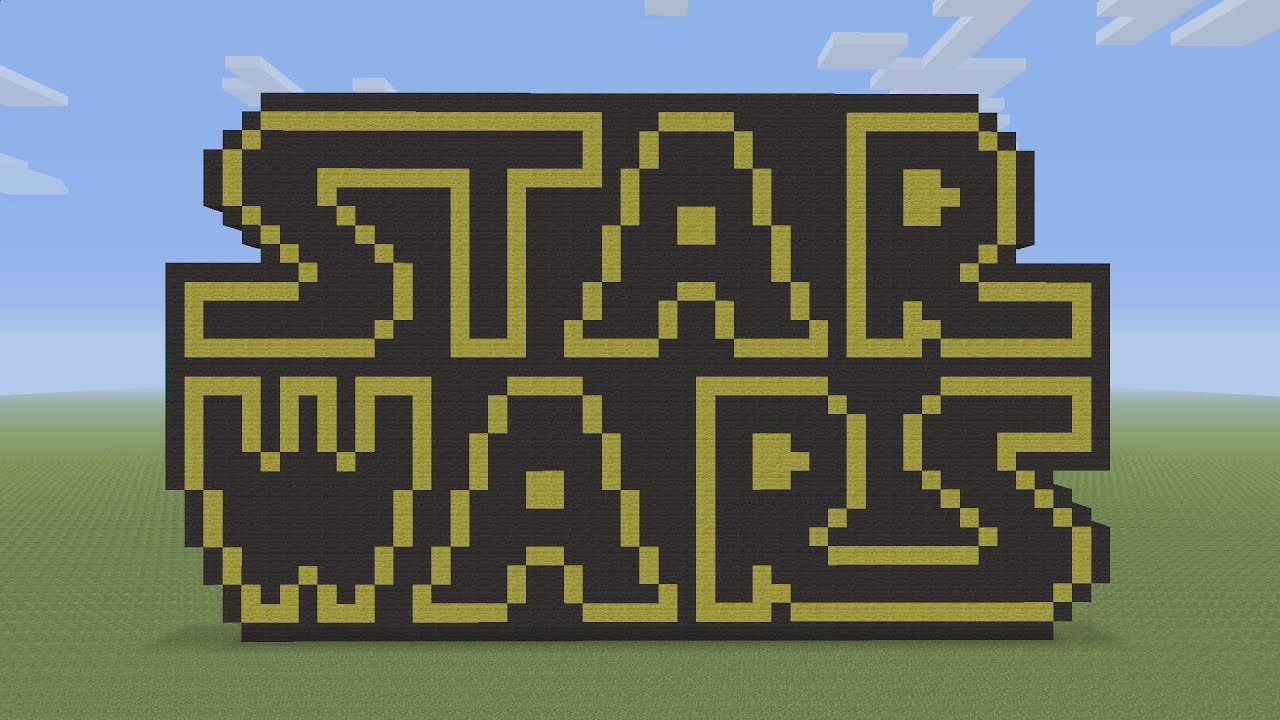 Minecraft Pixel Art Star Wars Logo Youtube