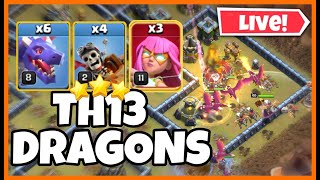 TH13 Dragon Rider Attack with Super Archer | Best TH13 attack strategy (Clash of Clans)