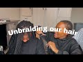 UNBRAIDING OUR HAIR | STORYTIME | HAIR DAMAGE | FUNNY