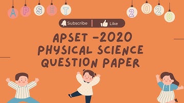 apset physical science 2020 question paper #apset #physicalscience #questionpaper2020