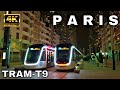 Paris francparisfrance tram t9 by night 4ke tram