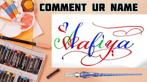 Aafiya Name Signature Calligraphy Status | How to Draw, Cursive Calligraphy with Cut Marker