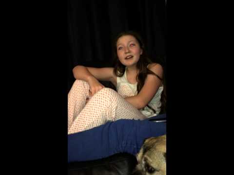 shy 11 year old girl caught on camera singing flashlight