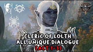 Cleric of Lolth All Unique Dialogue [Baldur's Gate 3]