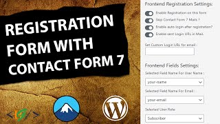 How to Create User Registration With Contact Form 7 Plugin in WordPress | Frontend Registration