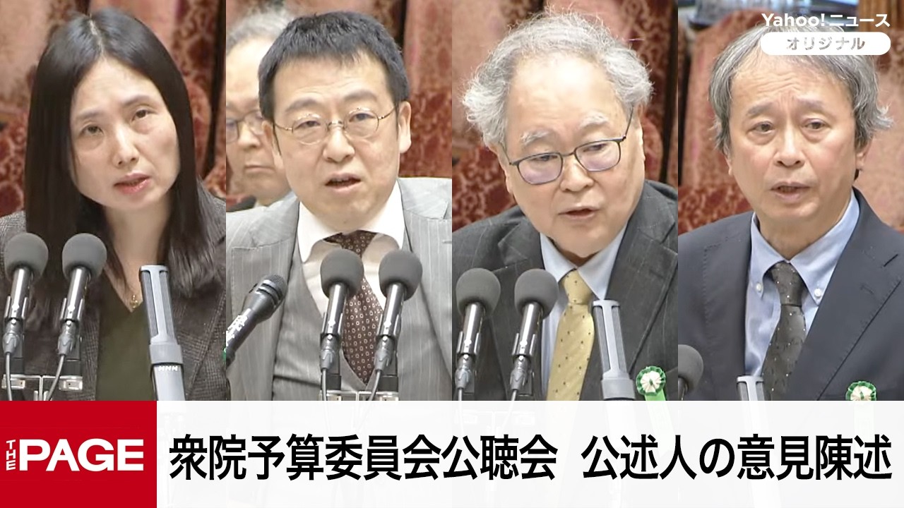 【国会中継】衆院予算委員会公聴会　公述人の意見陳述（2026年3月10日）