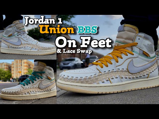 Air Jordan 1 x UNION x BBS - On Feet + Lace Swap - YouTube