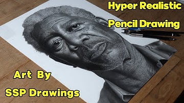 Hyper realistic Pencil Drawing - Morgan Freeman