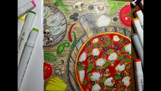 Pizza || Пицца || ArtX drawing рисование пицца pizza art illustration sketch cool tasty