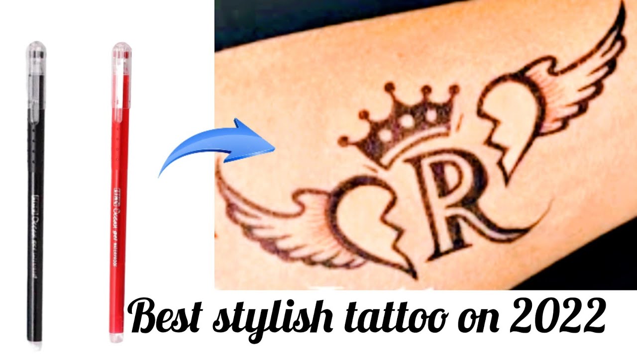 how to make R name tattoo design at home||stylish r tattoo ideas ...