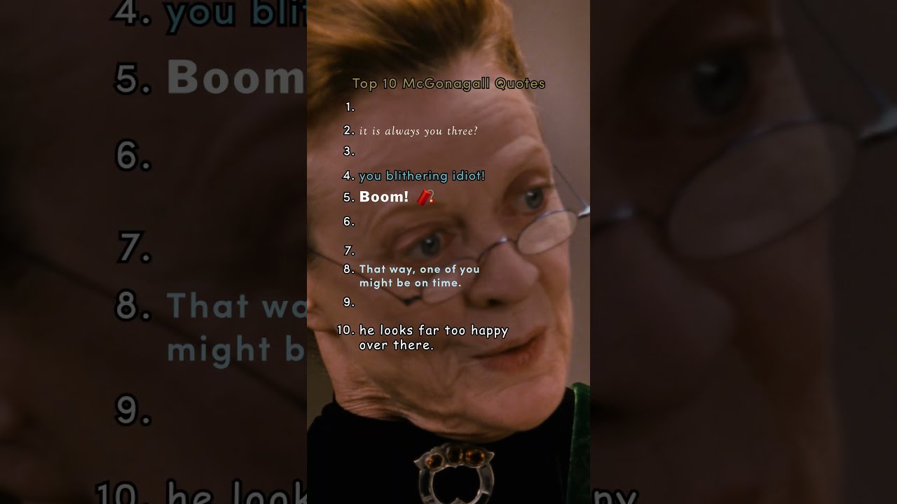 McGonagall S Best Quotes HarryPotter ProfessorMcGonagall