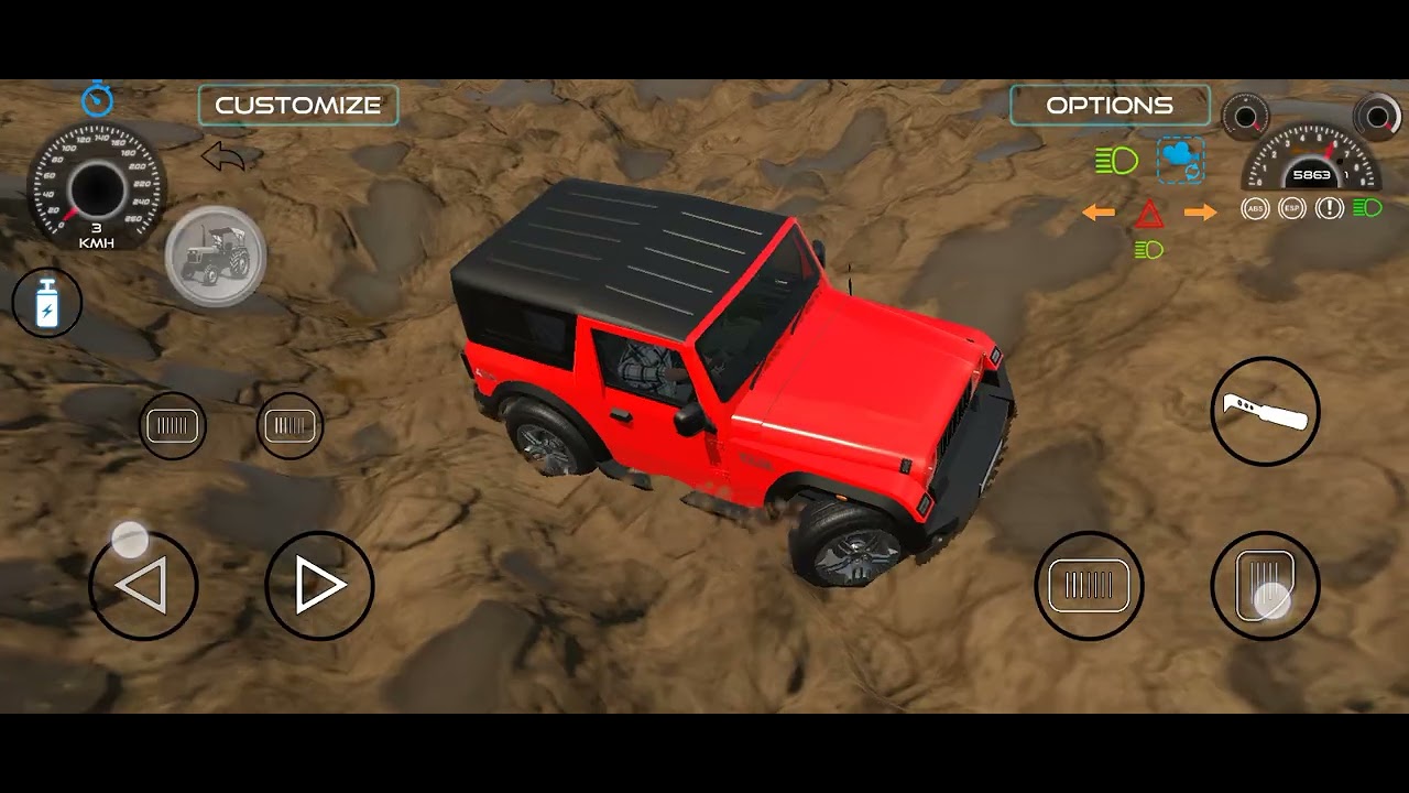 Mahindra 👿 4x4 thar kar game play video's महिंद्रा थार कार गेमिंग वीडियो गेम्स --_--