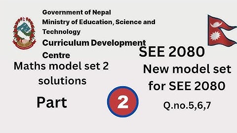 Maths new model set by Curriculum Development Centre||Model Set-2