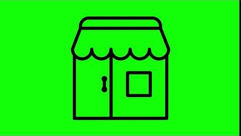 Animated Shop Icon on Green Screen With Pop-up Sound