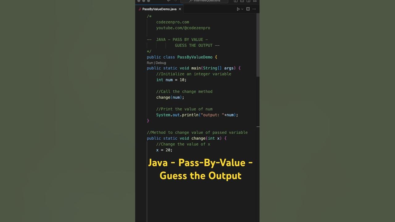 Java - Pass-By-Value - Guess the Output - YouTube