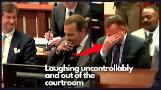 Johnny Depp's Bodyguard Starts Laughing🤣🤣 Uncontrollably \& Leaves the Courtroom | HollyMemes