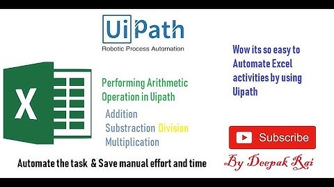 Arithmetic Operation in Uipath | Excel Activities | RPA