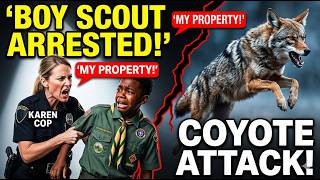 Racist Karen Cop Arrests 12 Year Old Black Boy Scout! Coyote Attacks