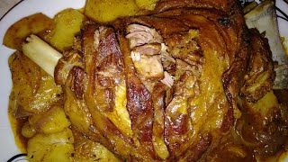 لحم محمر فالكوكوط طايب زبدة Roasted meat in a pressure cooker,buttery goodness with sautéed potatoes