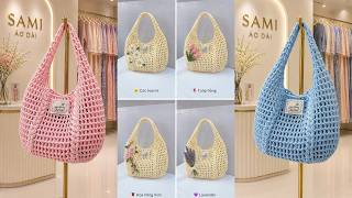 Móc Túi Lưới Hoạ Tiết Hạt Bắp 🏖️ Crochet Puff Hobo Handle Bag | Mimi Handmade screenshot 4