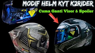 Modif Helm Kyt K2Rider Black Phantermenggunakan Visor & Spoiler