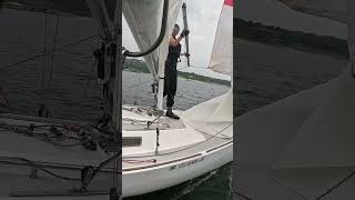 J22 gybe pole work #sailing #dinghysailing #j22