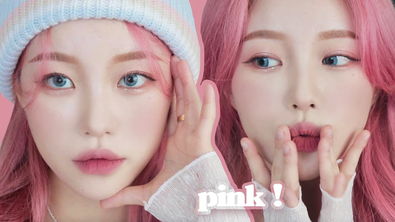 eng)아이돌st✨쿨핑크 메이크업 같이 준비해요!💖 (feat.인생 첫 핑쿠머리..🐰)