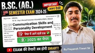 Communication skills and Personality Development BSc Agriculture 2nd Semester paper 2025