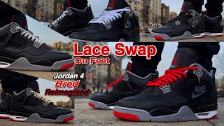 LACE SWAP  Jordan 4 Bred “Reimagined”