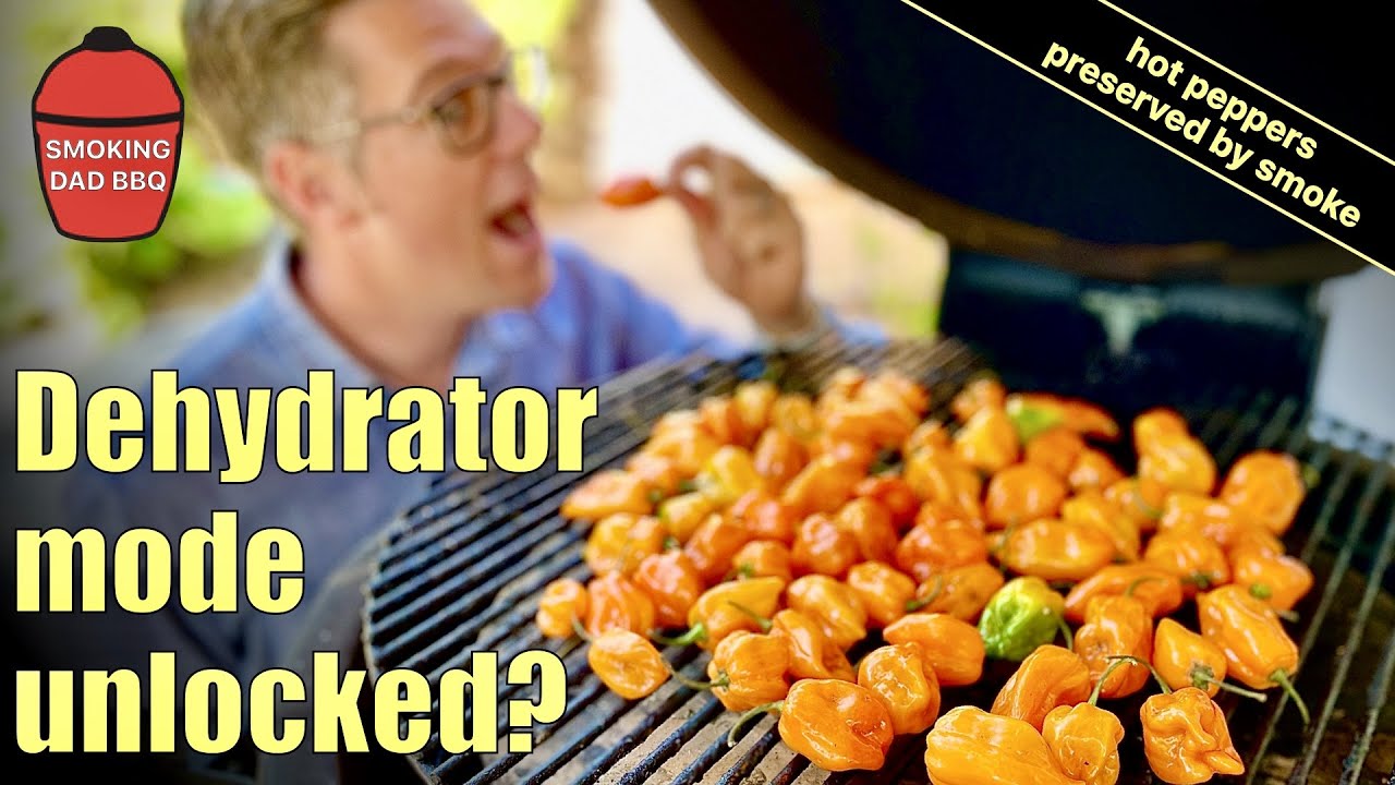 I tried to dehydrate hot peppers in my Kamado Joe & this happened!  Double indirect low & slow?