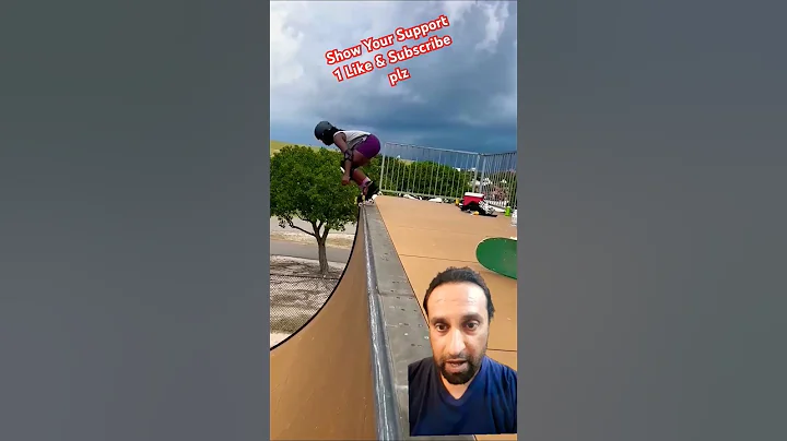 Her very first drop in at Mount Trashmore 13ft vert ramp #viralvideo