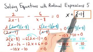 Solving Equations with Rational Expressions Practice 5 - Visualizing Algebra