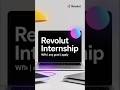 Revolut ek amazing internship hire kar raha hai! #freshersjobs #workfromhome #corporatenews