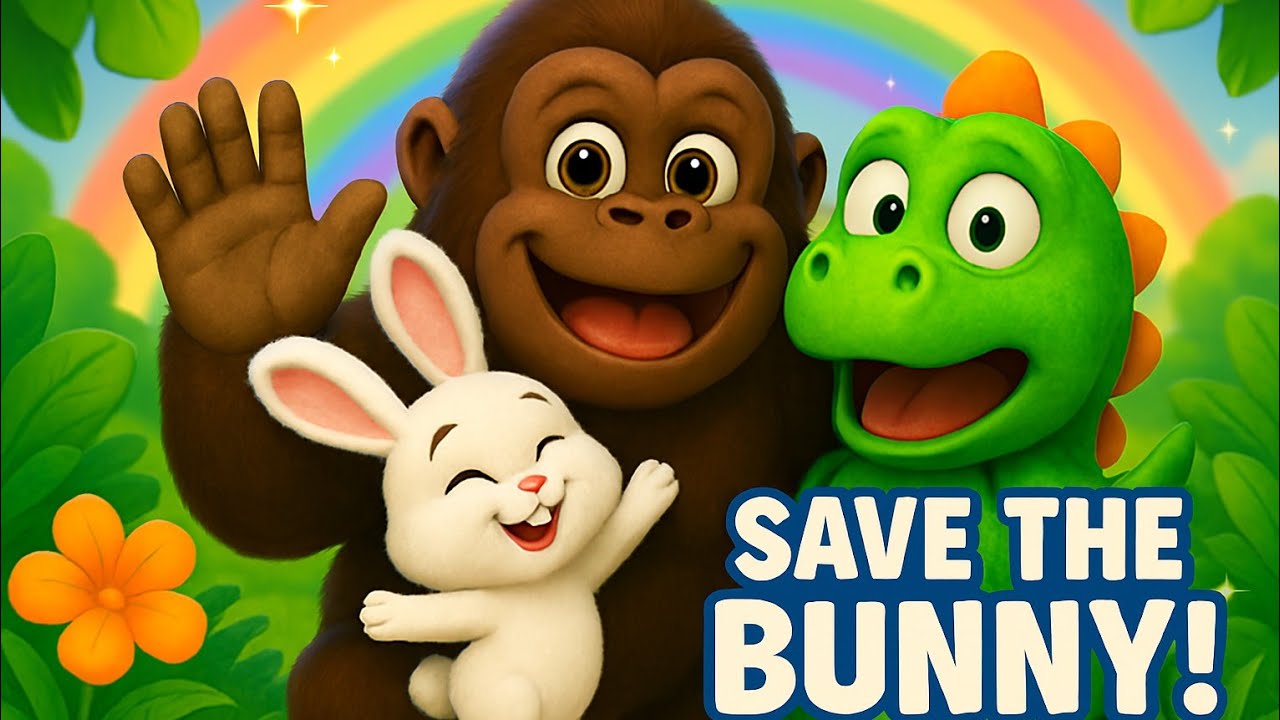 King Kong Saves the Bunny 🦍🐰 | Fun Kids Rhyme About Kindness & Bravery | 3D Cartoon