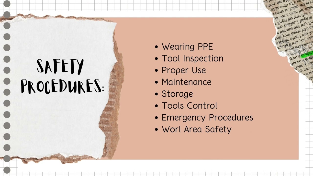 Activity in Industrial art "The tool description and safety procedure"
