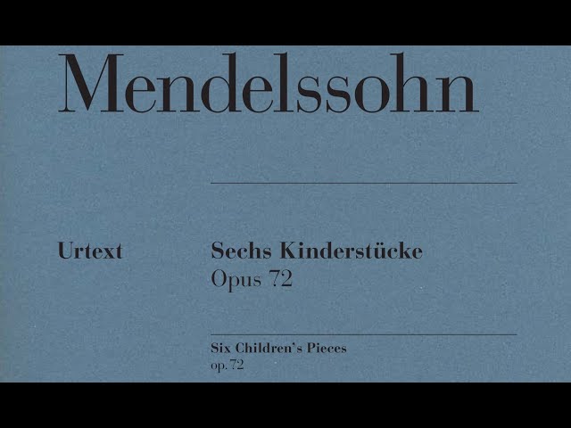 Mendelssohn - Sechs Kinderstücke op.72: n°1 à 3 : Ronald Brautigam, pianoforte