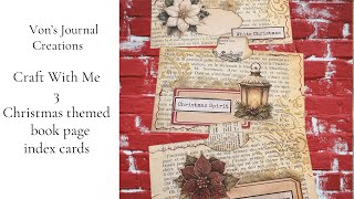 Craft with me - Christmas themed  Book Page Index Cards  - Pinterest Inspired