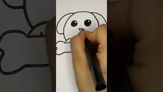 رسم كلب بطريقه سهلة - dog drawing