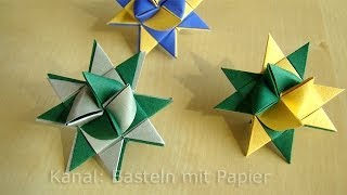 Fröbelsterne Anleitung: Weihnachtssterne basteln mit Papier - Origami Stern Anleitung - Sterne