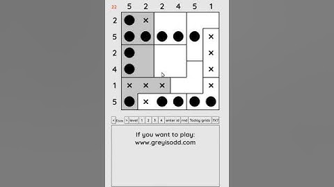 Grey is Odd - Today grids. Solution level 2 6X6 dated 04-13-2024