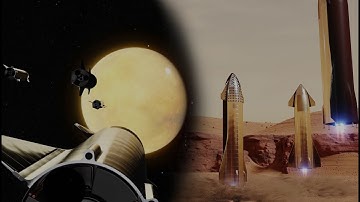 SpaceX Starships Mars mission landing animation (Long version)