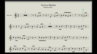 Bad Boys Blue - You're A Woman (Sheet Music & Backing Track for Saxophone Alto) Original