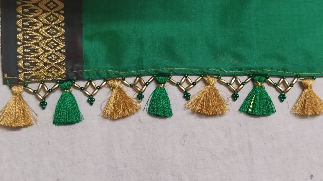 Saree Kuchu Design Using beads !! Smart Art & Diy Crafts !!