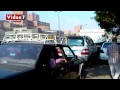 بالفيديو تكدس مرورى فى المنيب بعد انقلاب مقطورة على الطريق الدائرى
