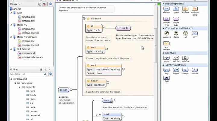 Content Completion Assistance for ID/IDREFS in Oxygen XML Editor 12.1