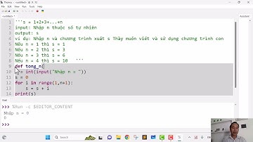 Chương trình con tính tổng từ 1 đến n.