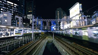 【環境音】新橋駅ホームで電車の走行音｜Train Station Platform Ambience Sounds【作業用/睡眠用BGM】